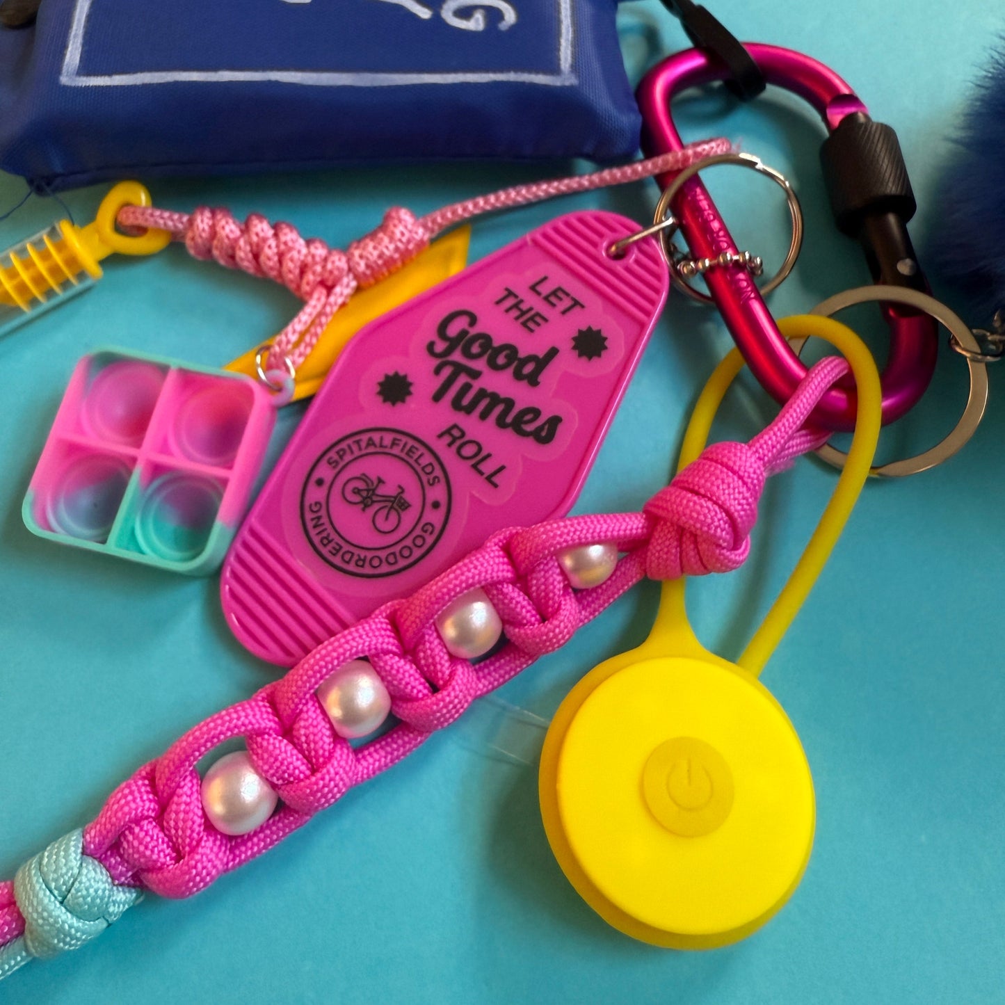 Bag charm fluffy spare bag blue