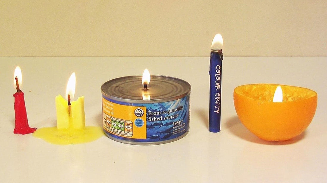 Home made candles tin and orange creative projects