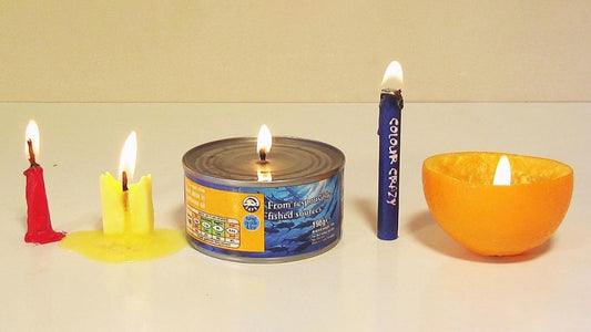 Home made candles tin and orange creative projects