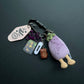 Bag charm and keyring eggplant jelly cat