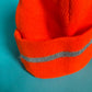 Neon orange beanie with reflective stripe