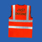 High vis vest with reflective tape 'Just Cruising'