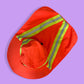 Neon orange reflective rain and sun hat