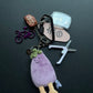 Bag charm and keyring eggplant jelly cat