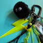 Bag charm and keyring black and neon