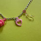 vintage charm necklace pink