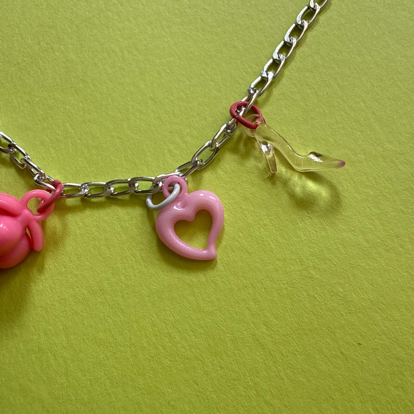 vintage charm necklace pink