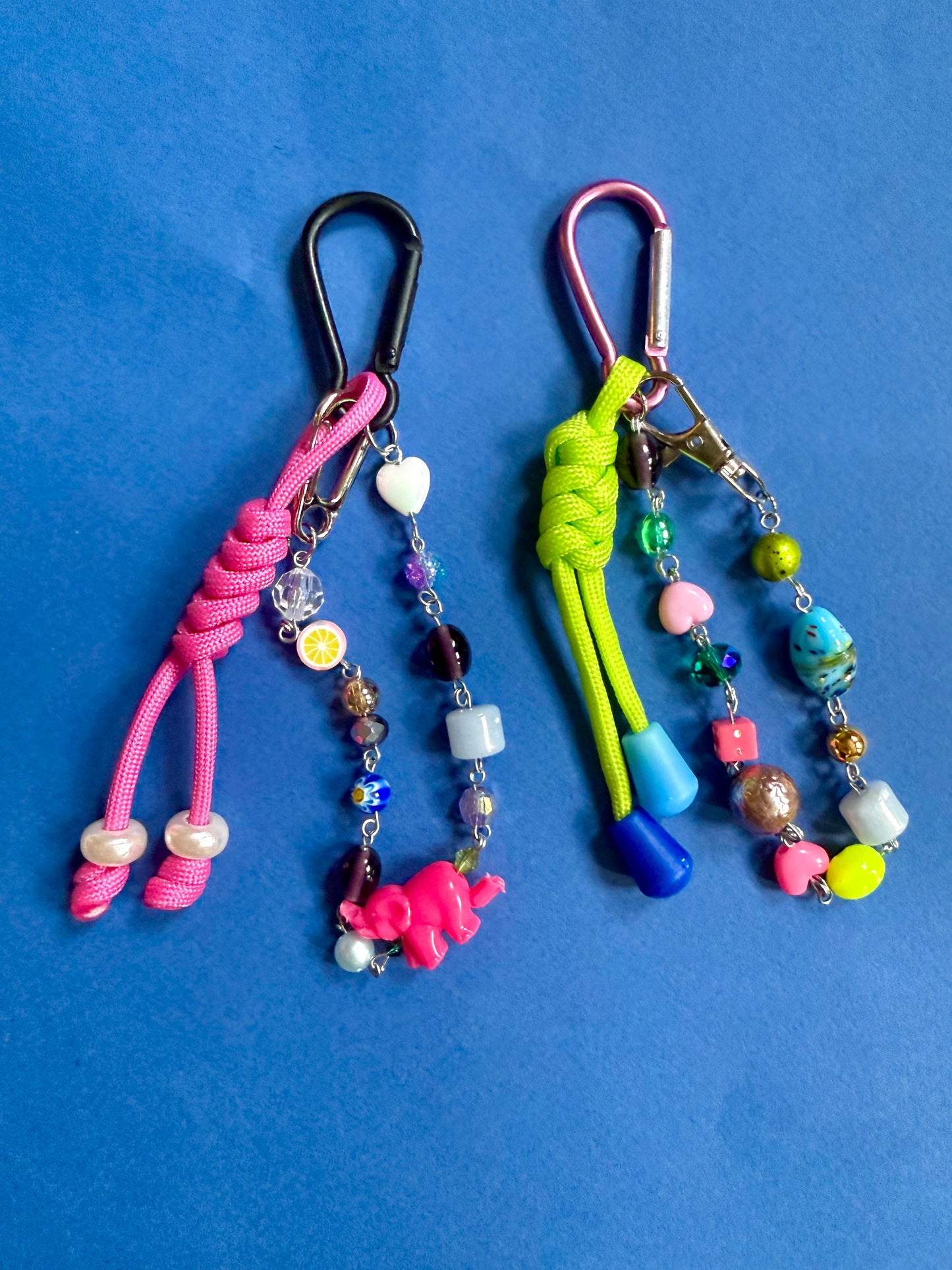 Bead and paracord keyring charm