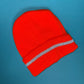 Neon orange beanie with reflective stripe