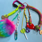 Bag charm and keyring fluffy neon