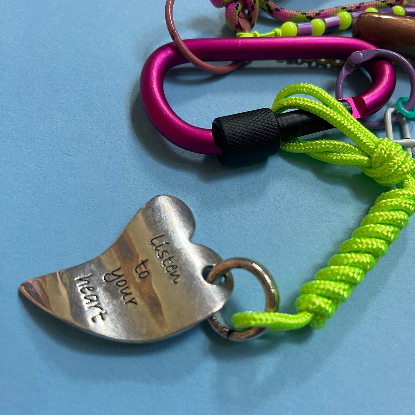 Bag charm and keyring fluffy neon