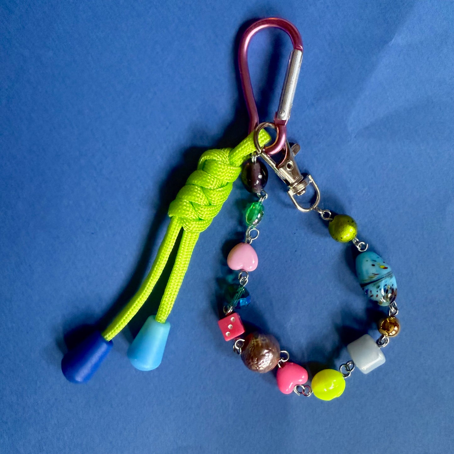 Bead and paracord keyring charm