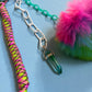 Bag charm and keyring fluffy neon