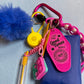 Bag charm fluffy spare bag blue