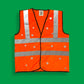 High vis vest with reflective stickers