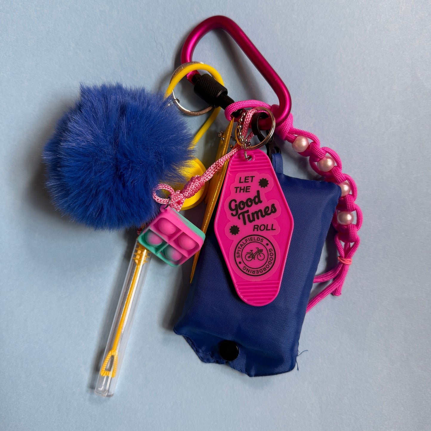 Bag charm fluffy spare bag blue