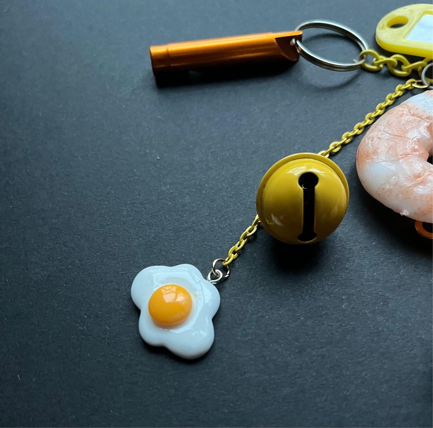 Bag charm and keyring prawn toast