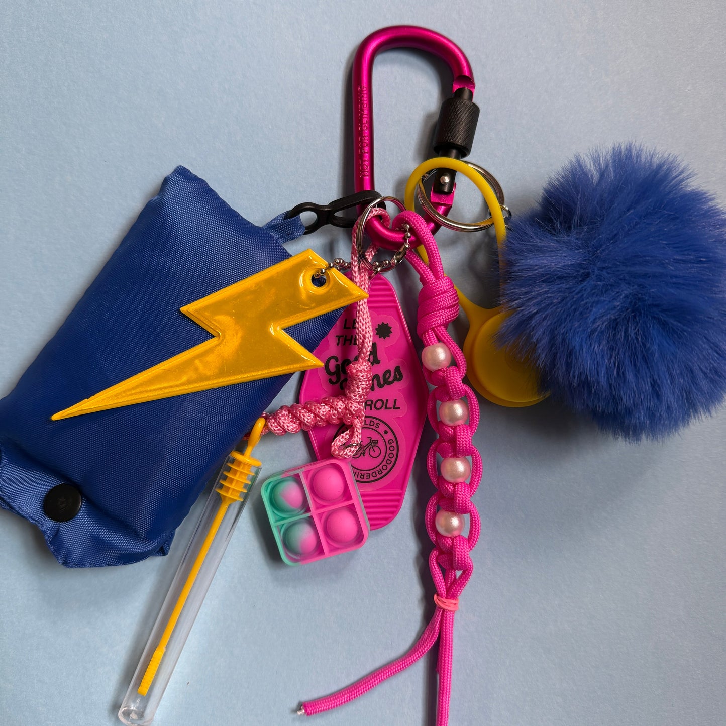 Bag charm fluffy spare bag blue