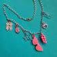 vintage charm necklace pink