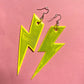 Yellow reflective bolt earrings high vis