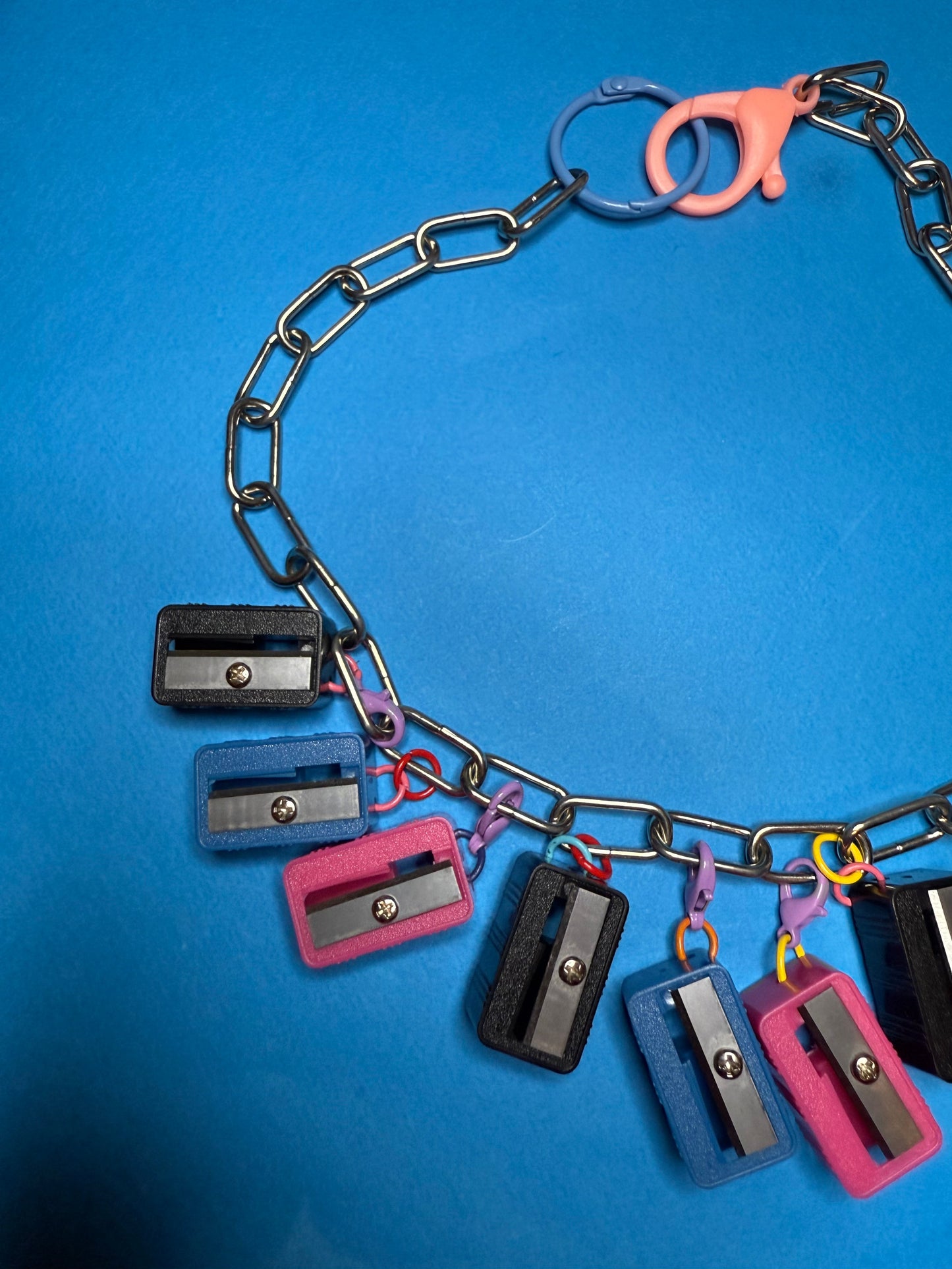 Pencil sharpener charm necklace