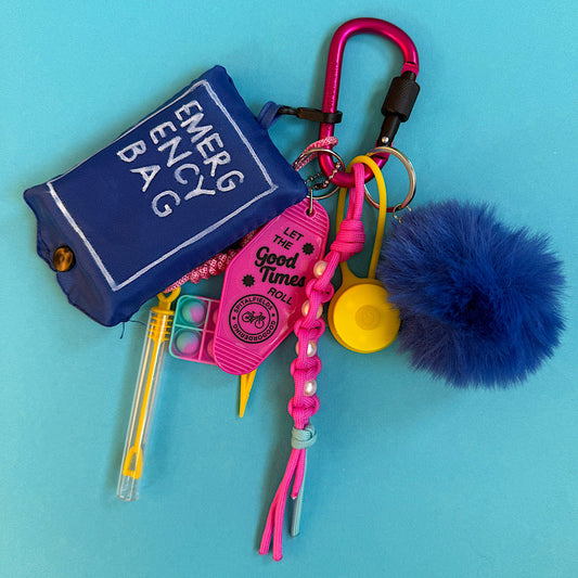 Bag charm fluffy spare bag blue