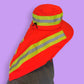 Neon orange reflective rain and sun hat
