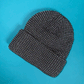 Gray beanie with reflective yarn