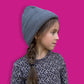 Gray beanie with reflective yarn