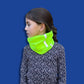 Neon yellow fleece snood with reflective stripe