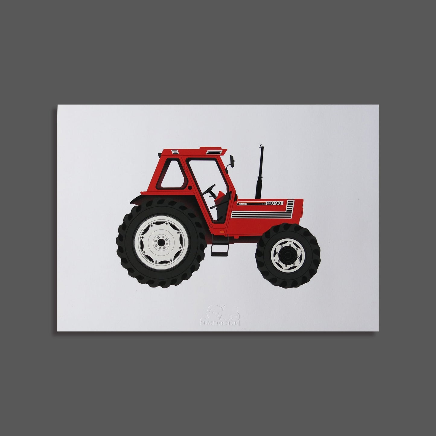 Fiat 110-90 Tractor Print red