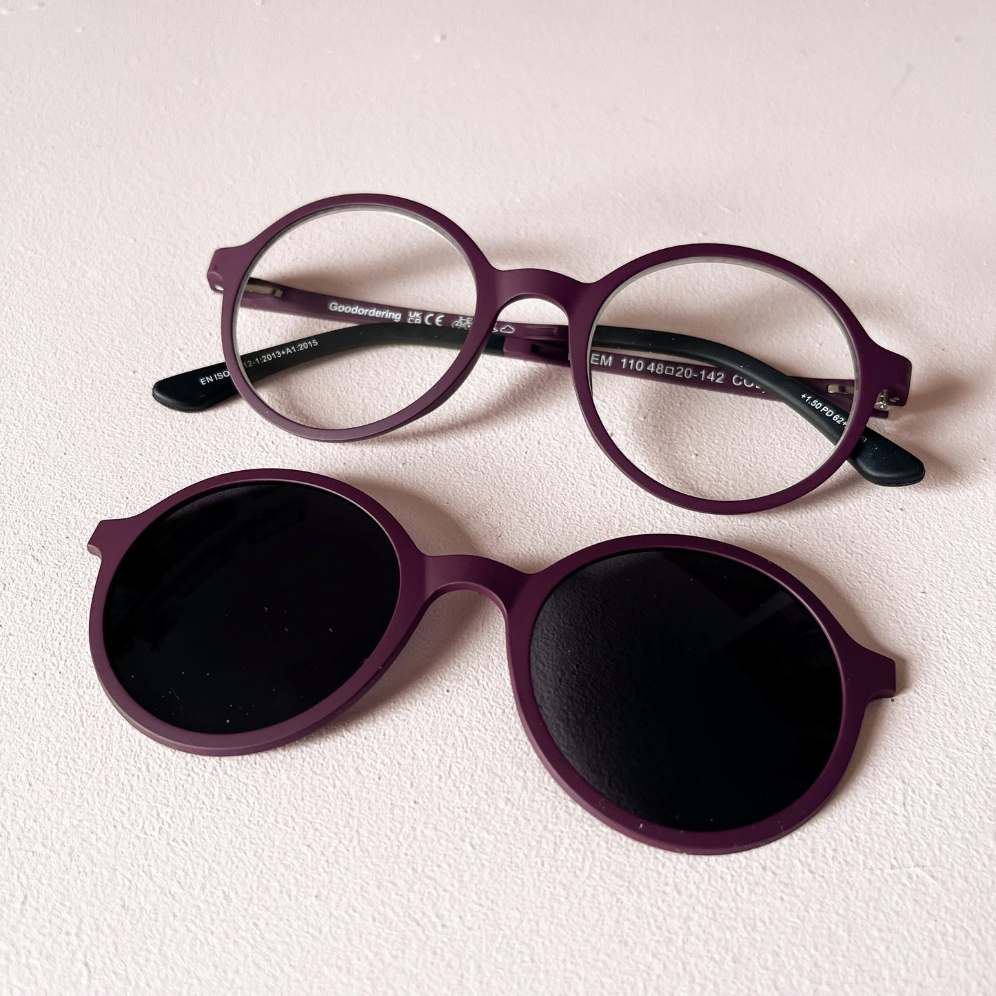 '+1.5 readers magnetic glasses maroon