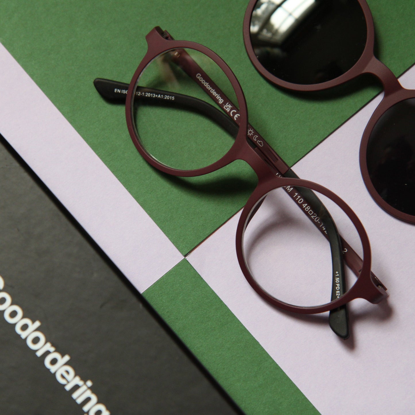 '+1.5 readers magnetic glasses maroon