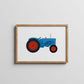 Fordson Major Tractor print blue