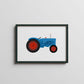 Fordson Major Tractor print blue