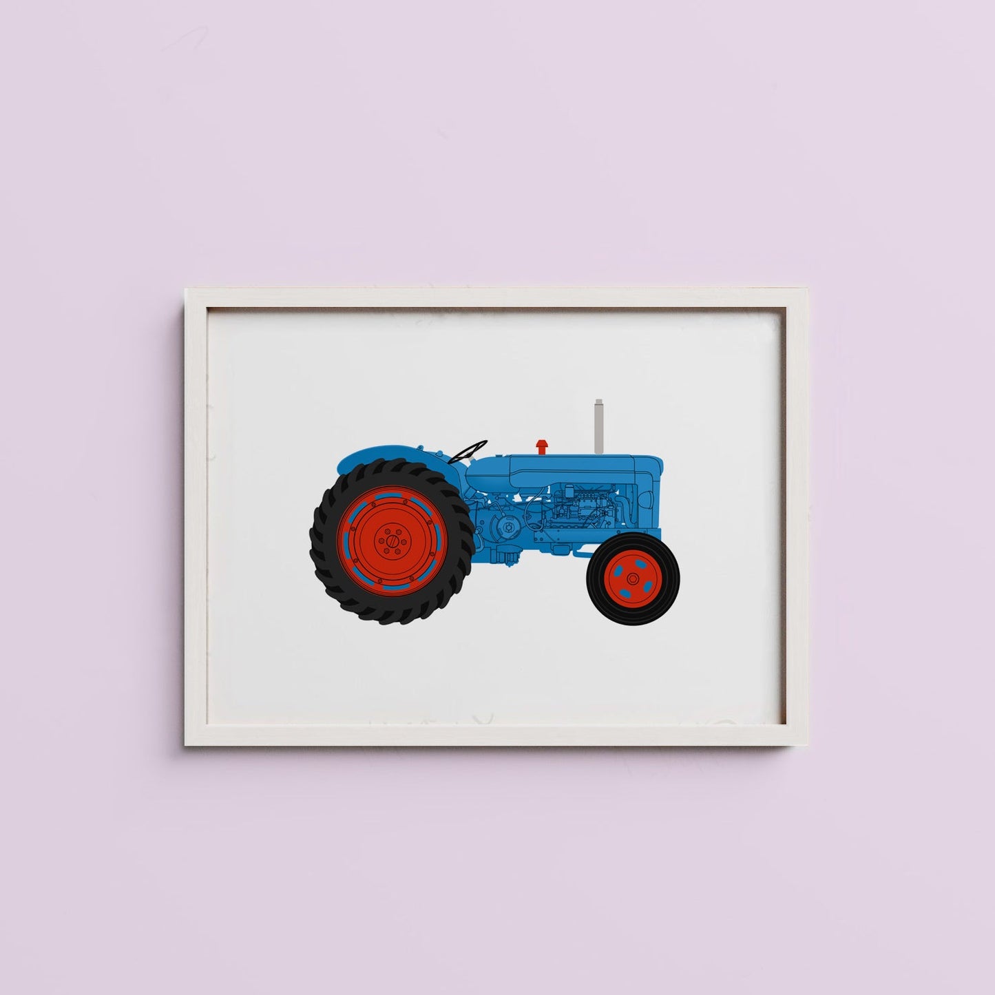Fordson Major Tractor print blue
