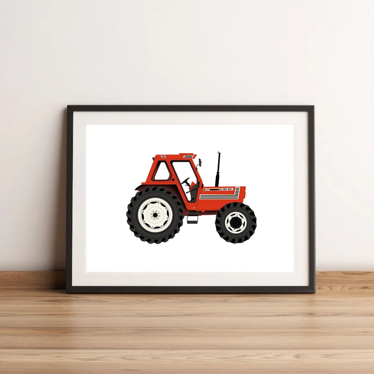 Fiat 110-90 Tractor Print red