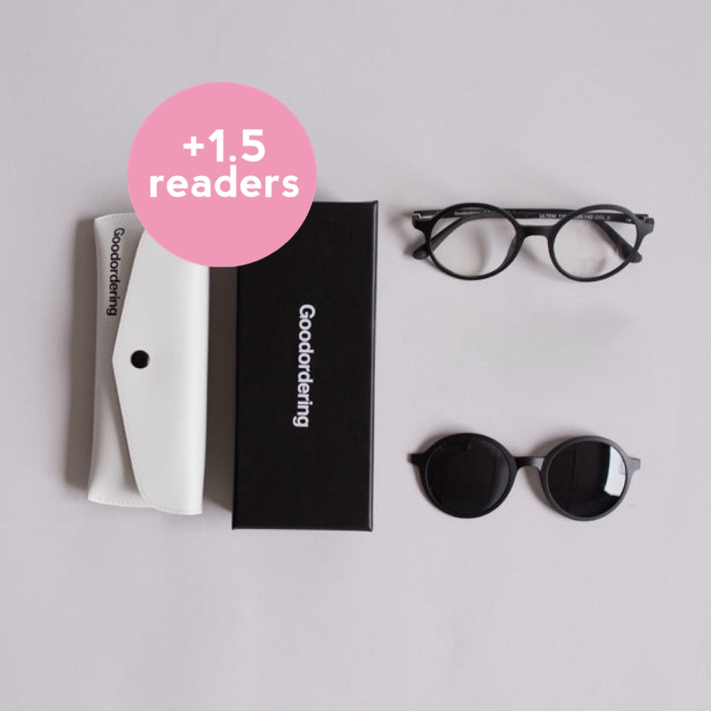 '+1.5 readers magnetic glasses black
