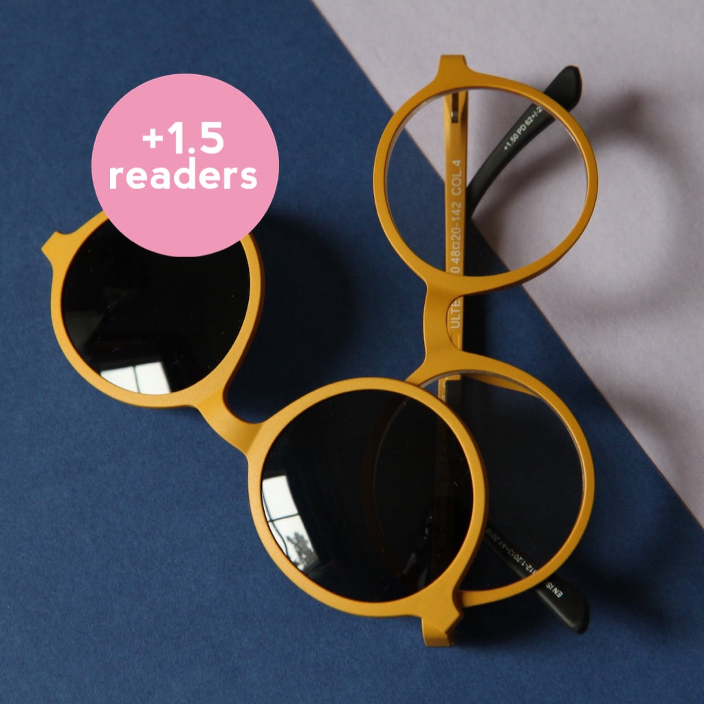 '+1.5 readers magnetic glasses yellow