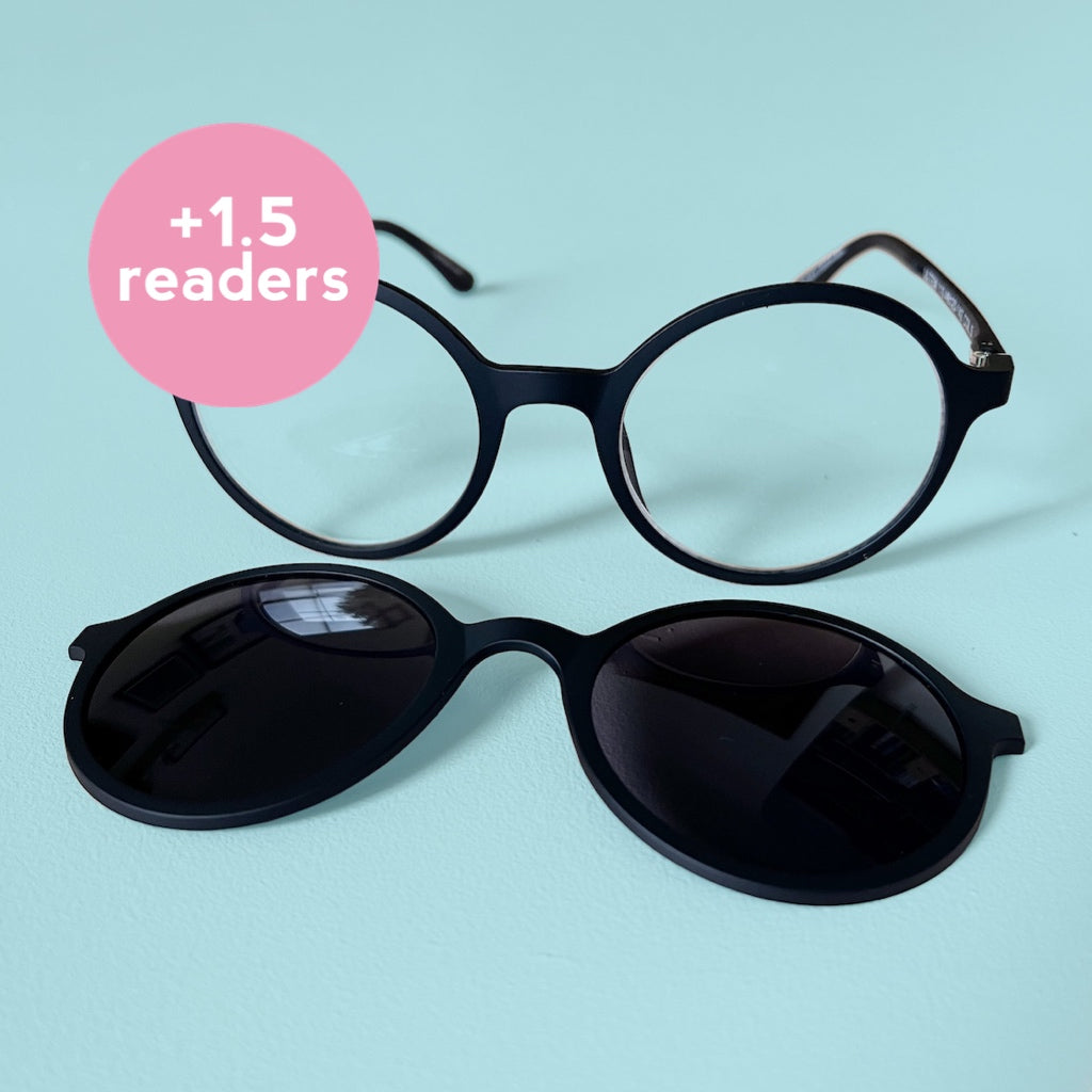 '+1.5 readers magnetic glasses black