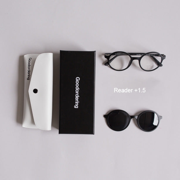 '+1.5 readers magnetic glasses black