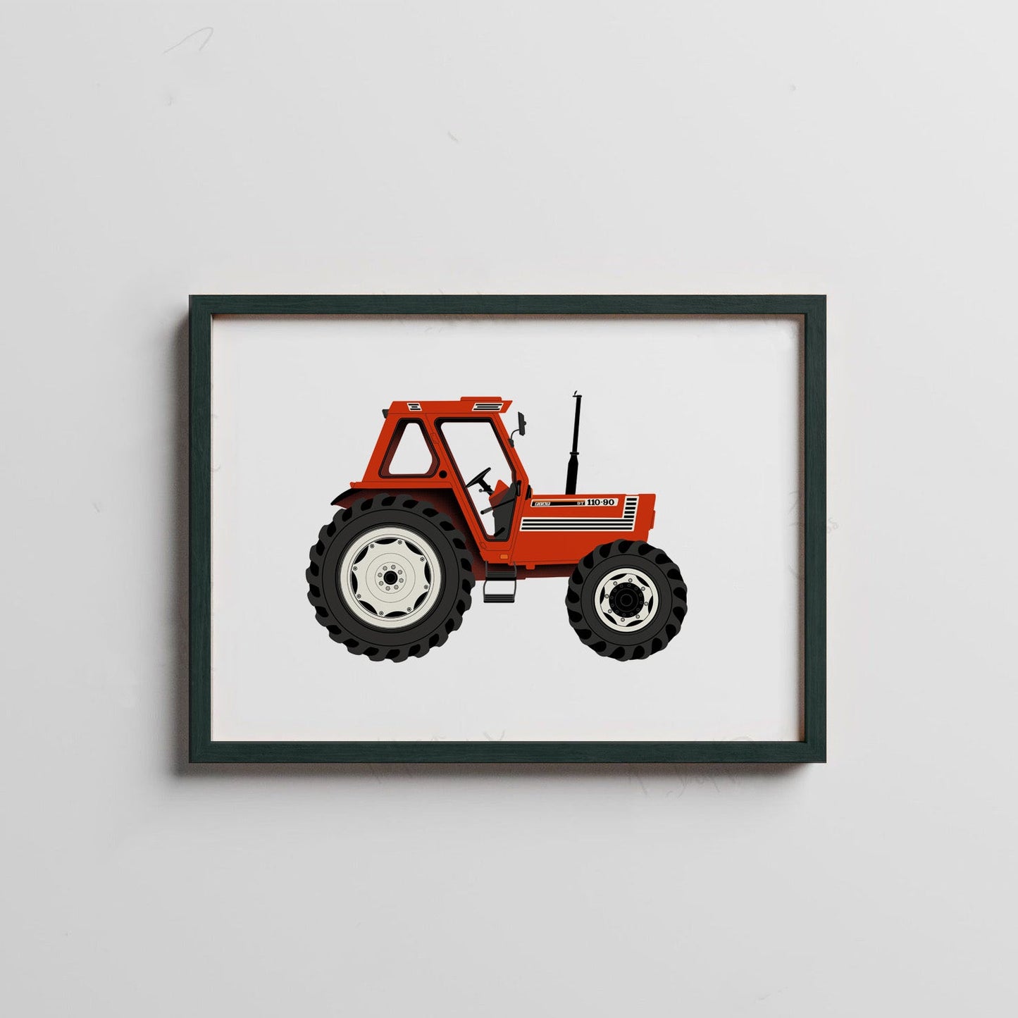 Fiat 110-90 Tractor Print red